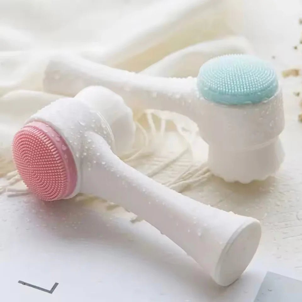 Dual-Sided Silicone Facial Cleansing Brush β Deep Clean & Massage Tool
