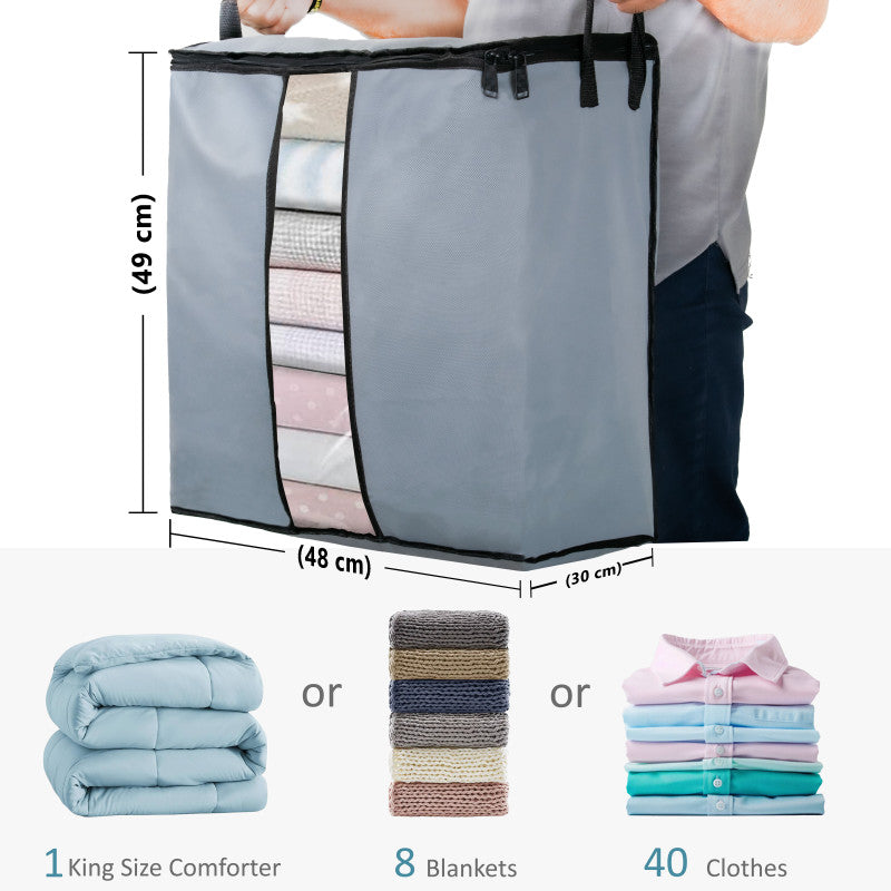 Pack of 2 Multipurpose Blanket Storage Cloth Bags β Large Capacity Organizer