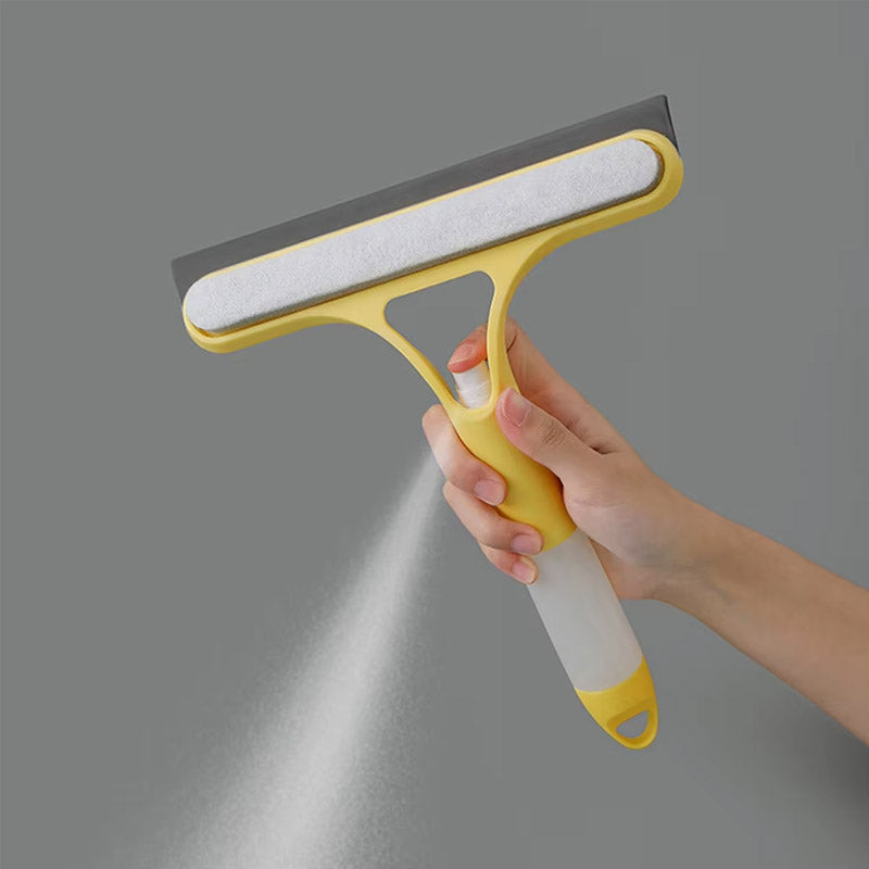 3 in 1 Glass Window Cleaner Wiper | Spray, Wipe & Dry Squeegee Tool