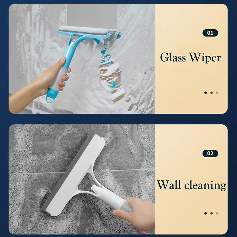 3 in 1 Glass Window Cleaner Wiper | Spray, Wipe & Dry Squeegee Tool