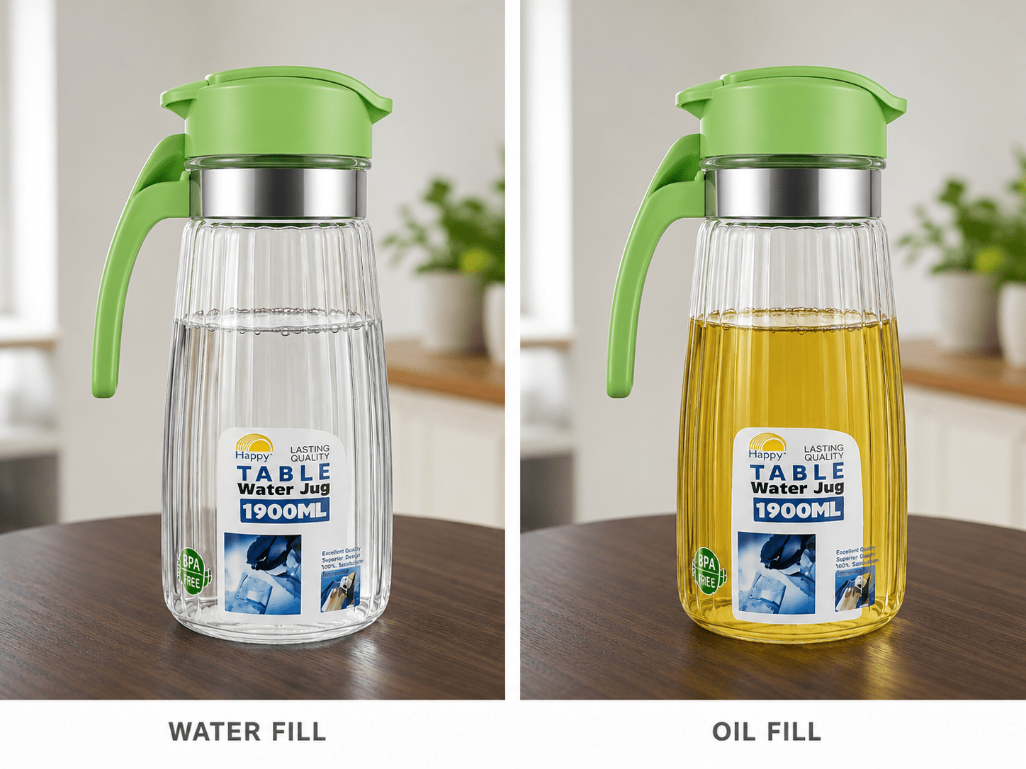 2L Plastic Oil & Water Jug with Handle & Lid