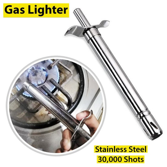Stainless Steel Gas Lighter with Free Kitchen Knife – Durable Spark Lighter for Stove