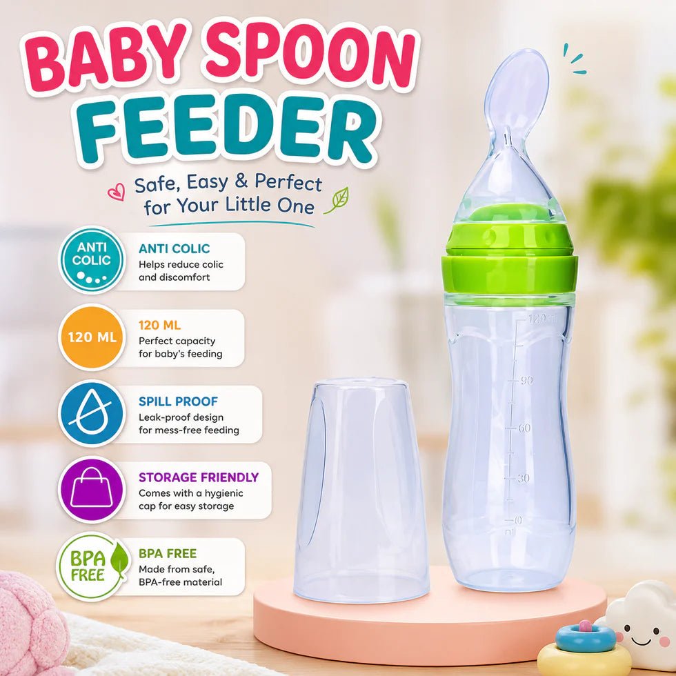 Silicone Baby Spoon Feeder Bottle β Mess Free Feeding Tool