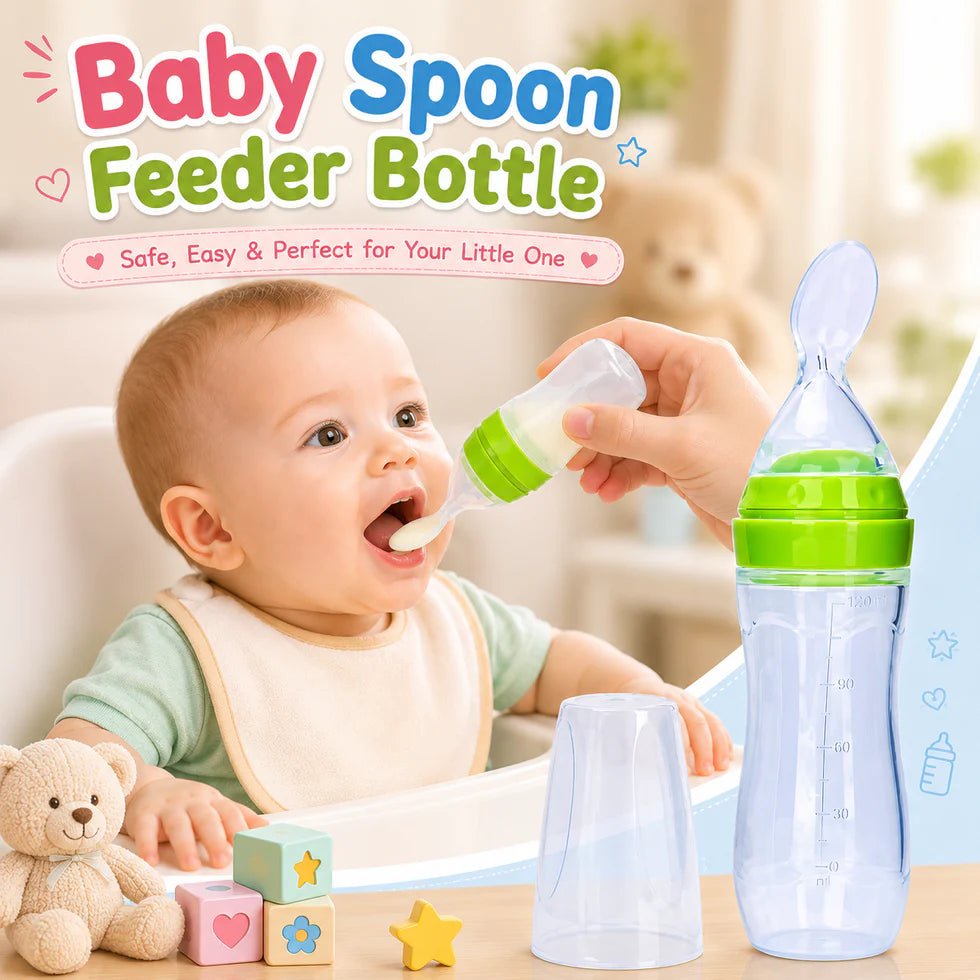 Silicone Baby Spoon Feeder Bottle β Mess Free Feeding Tool