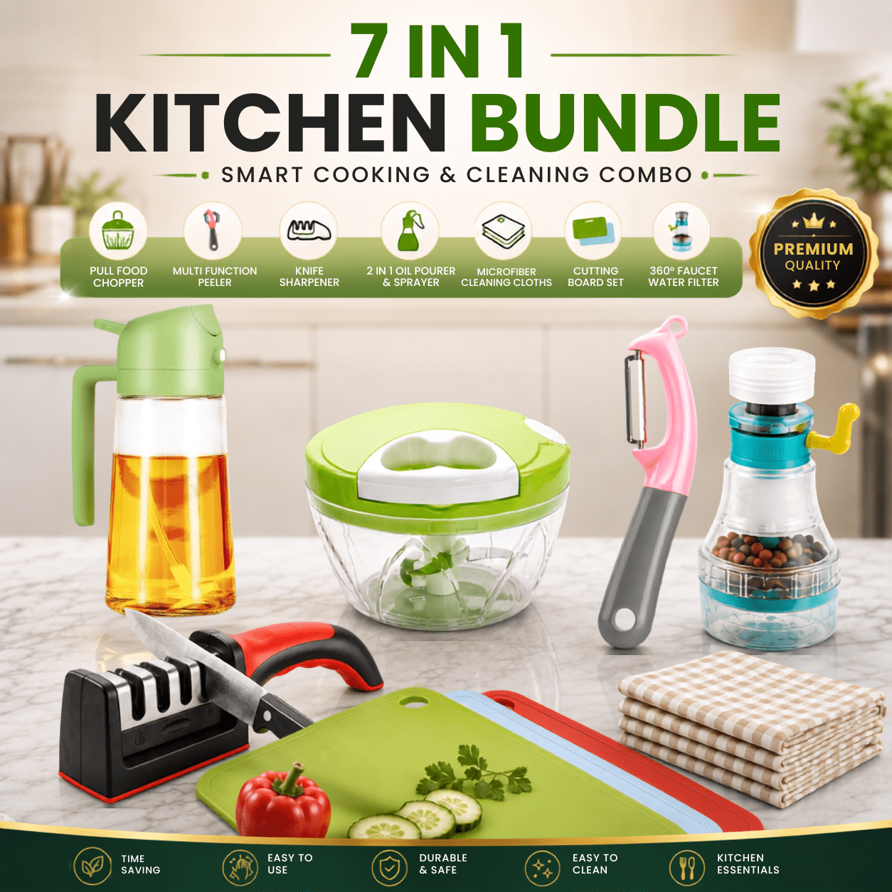 Ultimate Kitchen Mega Bundle (7 in 1) – Smart Cooking & Cleaning Combo