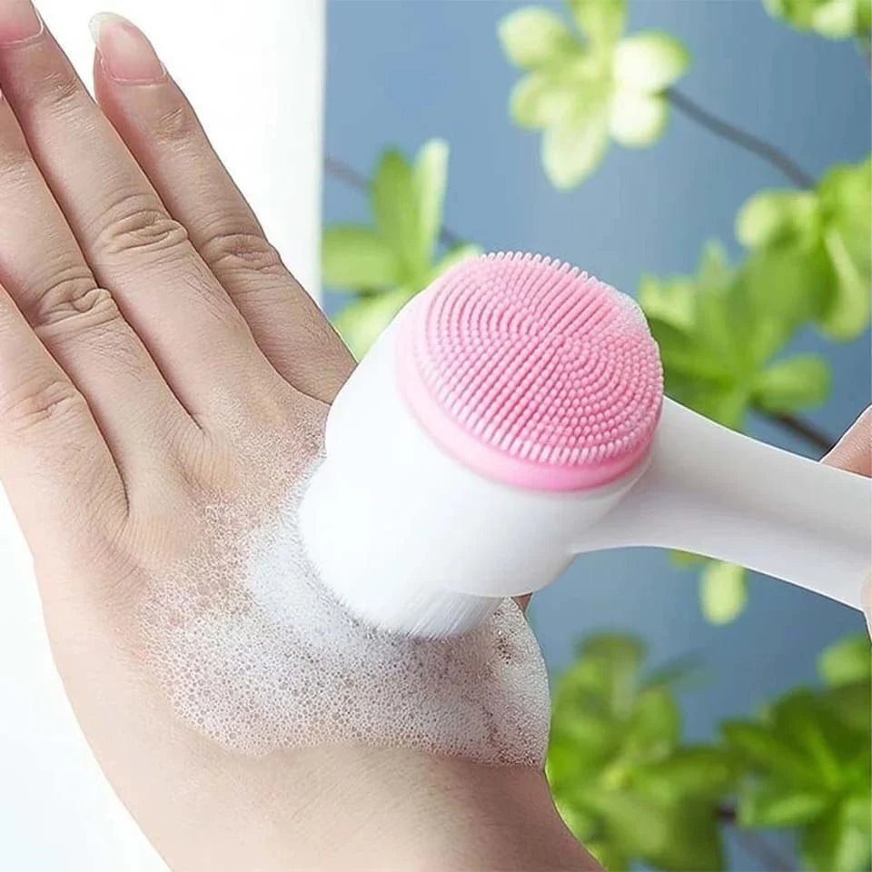 Dual-Sided Silicone Facial Cleansing Brush β Deep Clean & Massage Tool