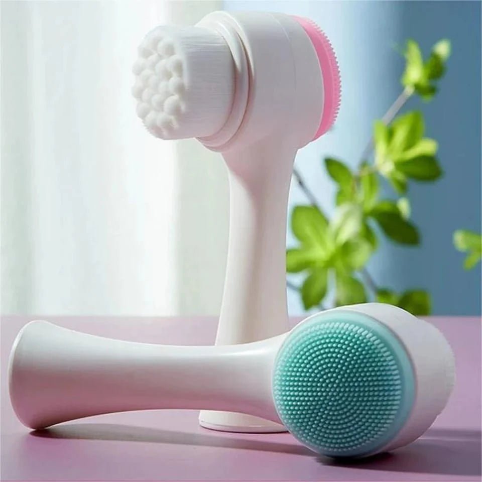 Dual-Sided Silicone Facial Cleansing Brush β Deep Clean & Massage Tool