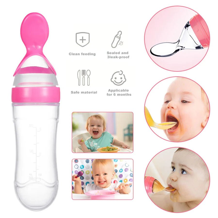 Silicone Baby Spoon Feeder Bottle β Mess Free Feeding Tool