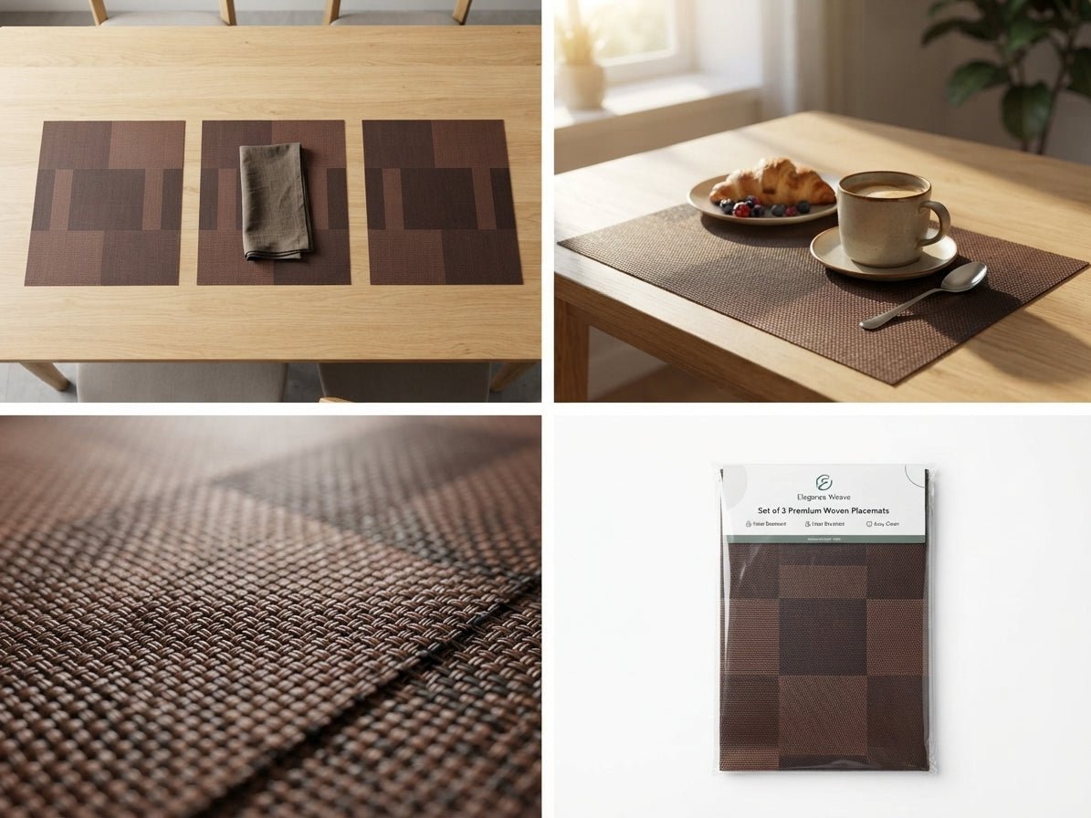 Geometric Weave Table Mats Set of 3 – Heat & Stain Resistant