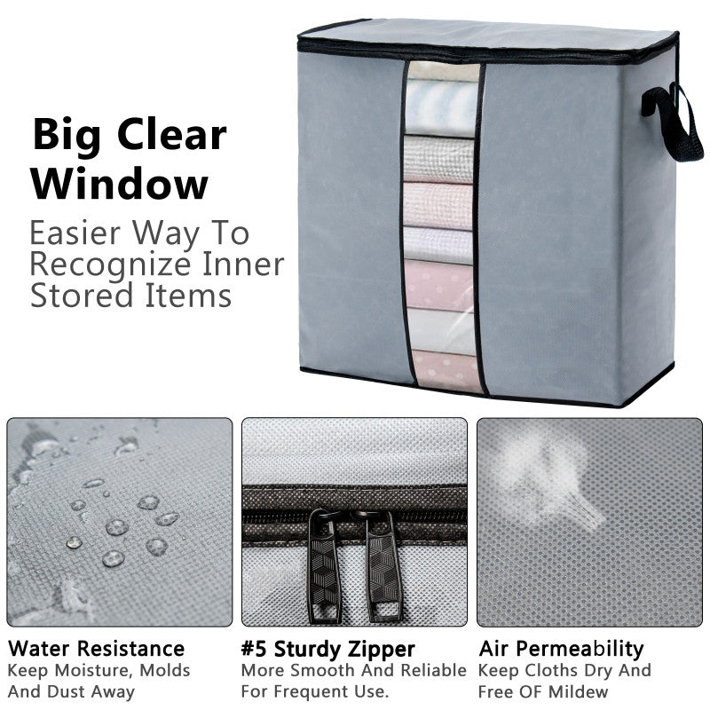 Pack of 2 Multipurpose Blanket Storage Cloth Bags – Large Capacity Organizer