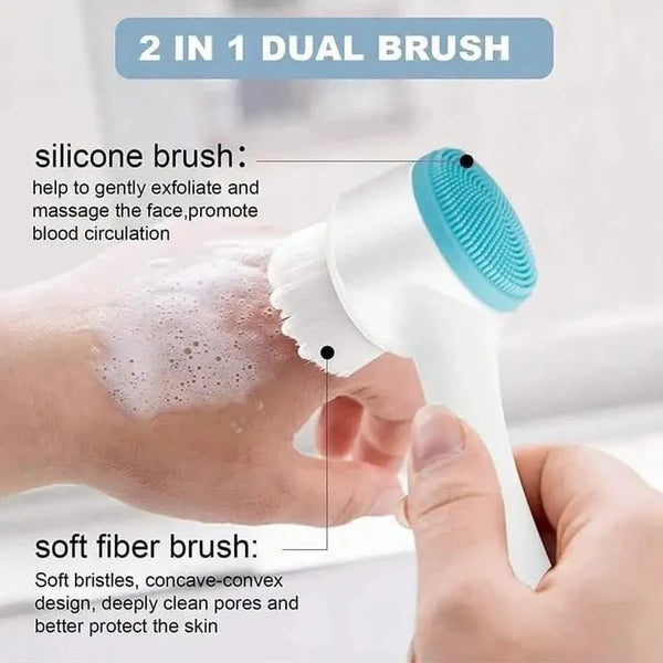 Dual-Sided Silicone Facial Cleansing Brush – Deep Clean & Massage Tool