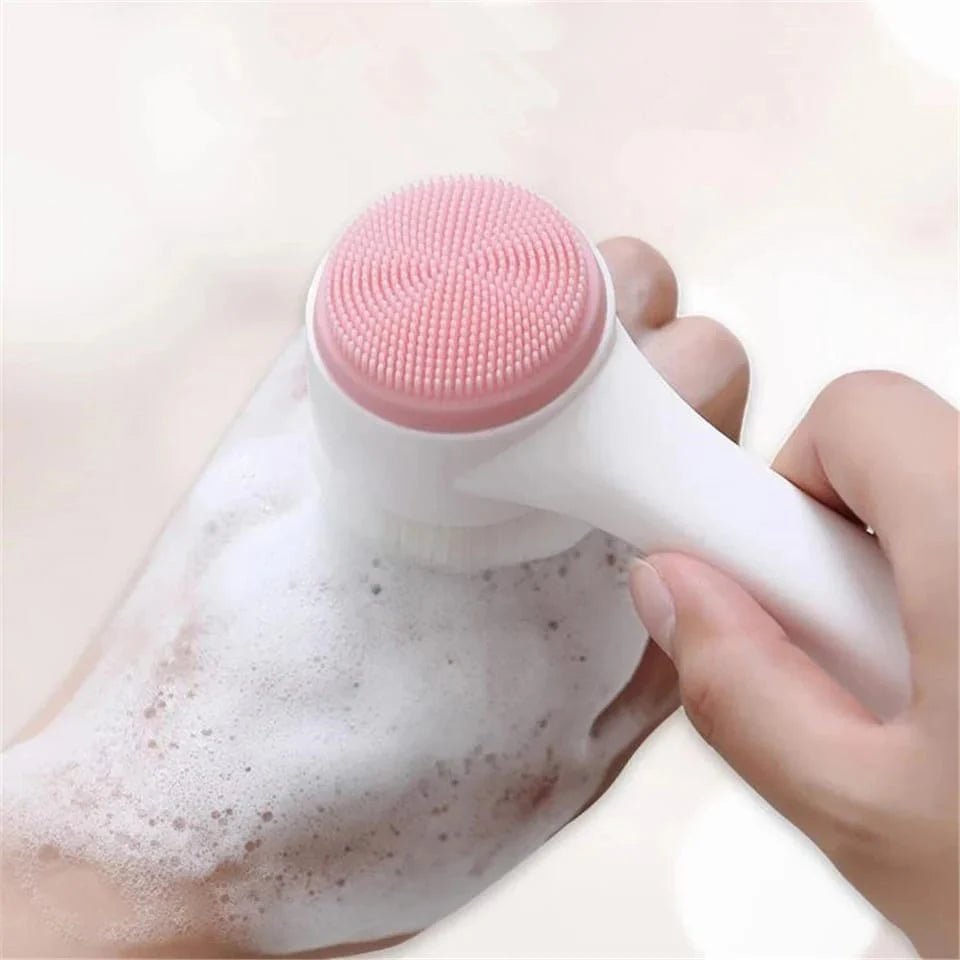 Dual-Sided Silicone Facial Cleansing Brush – Deep Clean & Massage Tool