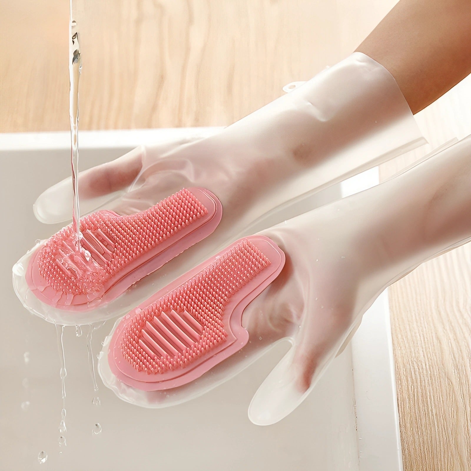 🧤 2-in-1 Magic Silicone Dishwashing Gloves (Double Scrub)