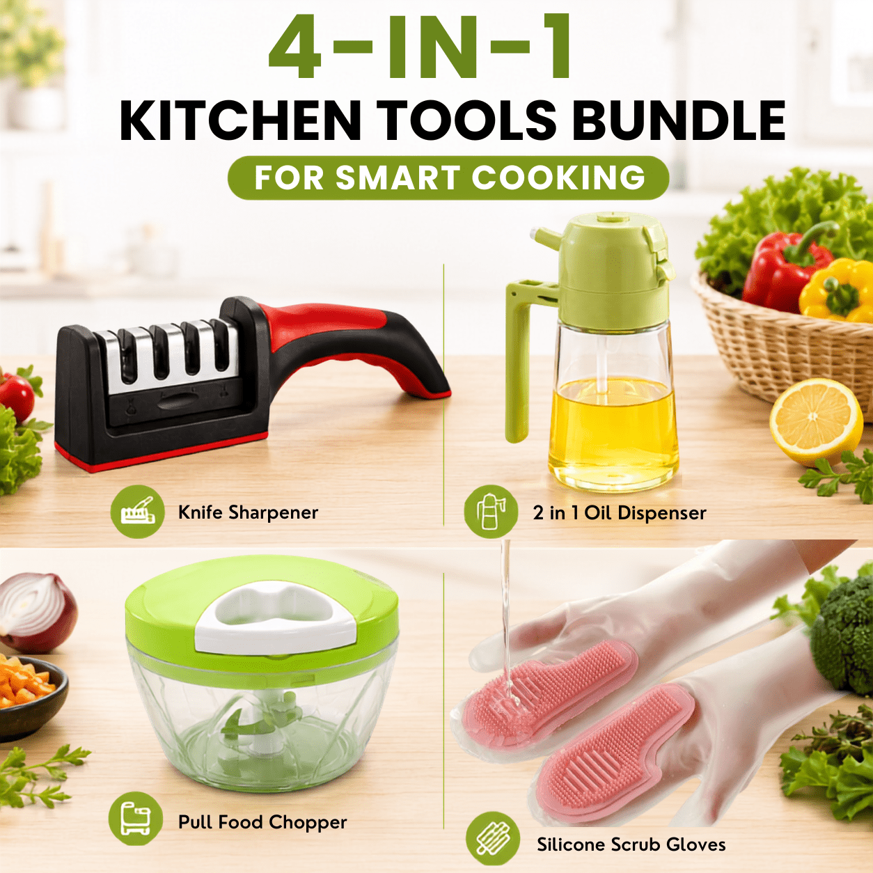 4-in-1 Kitchen Tools Bundle for Smart Cooking