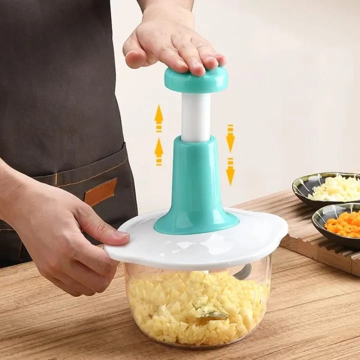 Manual Hand Press Food Chopper – Multipurpose Vegetable & Meat Cutter