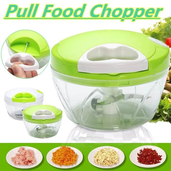 Manual Pull String Food Chopper – Vegetable, Onion & Meat Cutter