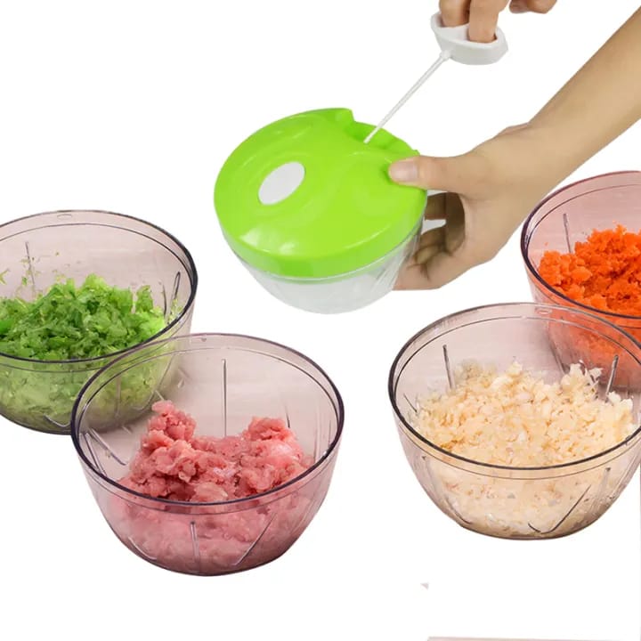 Manual Pull String Food Chopper – Vegetable, Onion & Meat Cutter