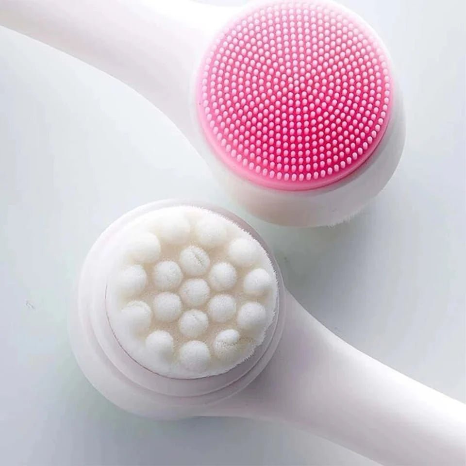 Dual-Sided Silicone Facial Cleansing Brush – Deep Clean & Massage Tool