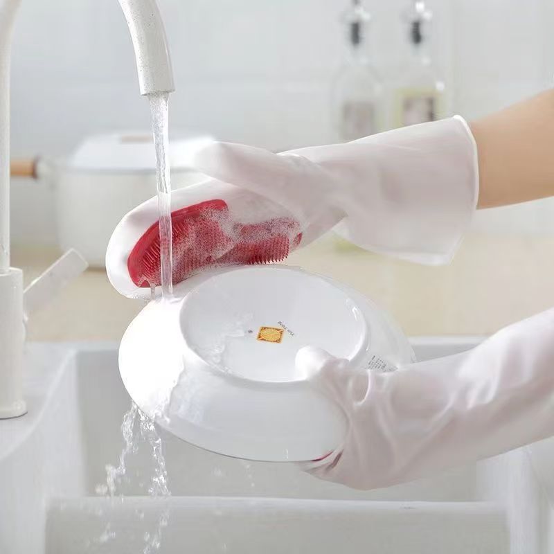 🧤 2-in-1 Magic Silicone Dishwashing Gloves (Double Scrub)